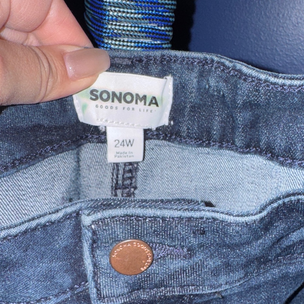 Sonoma-NWOT Dark Blue High-Rise Skinny Jeans Size 24W - Picture 6 of 14